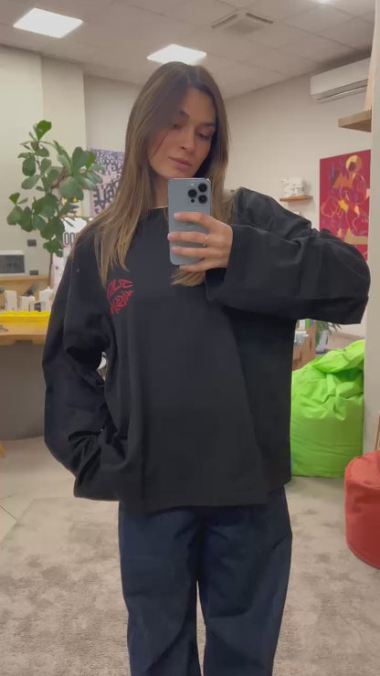 Aleyesure Boxy Long Sleeve Blue Navy